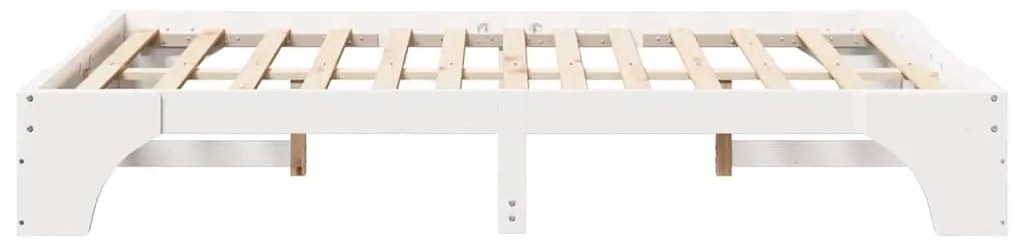 vidaXL Σκελετός Κρεβατιού Λευκό 140 x 190 cm Μασίφ ξύλο πεύκου