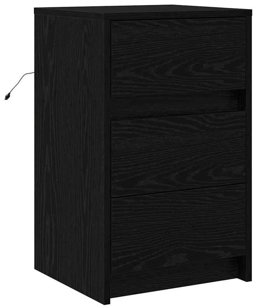 vidaXL Κομοδίνο with Μαύρη δρυς 38 x 34 x 61 εκ. Επεξεργασμένο ξύλο