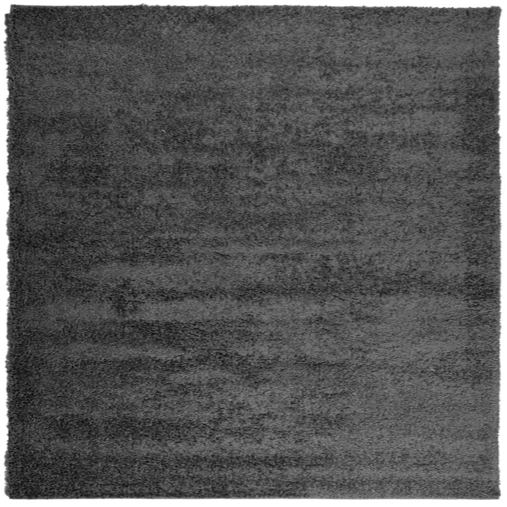 Χαλί Shaggy με Ψηλό Πέλος Μοντέρνο Ανθρακί 240 x 240 εκ. - Ανθρακί