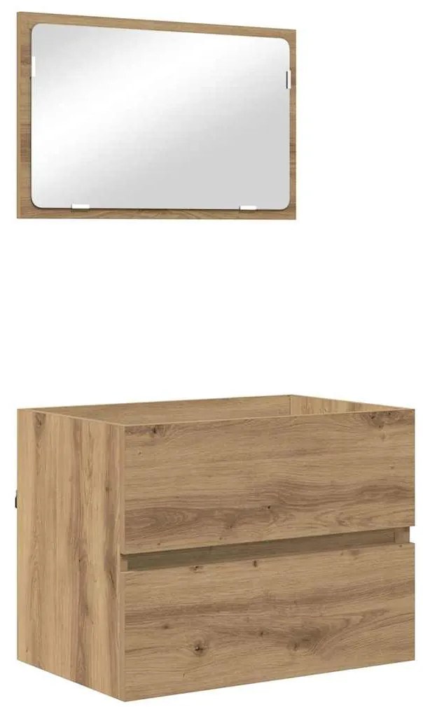 vidaXL Σετ Επίπλων Μπάνιου 3 pcs Μαύρη δρυς 60 x 38.5 x 45 cm