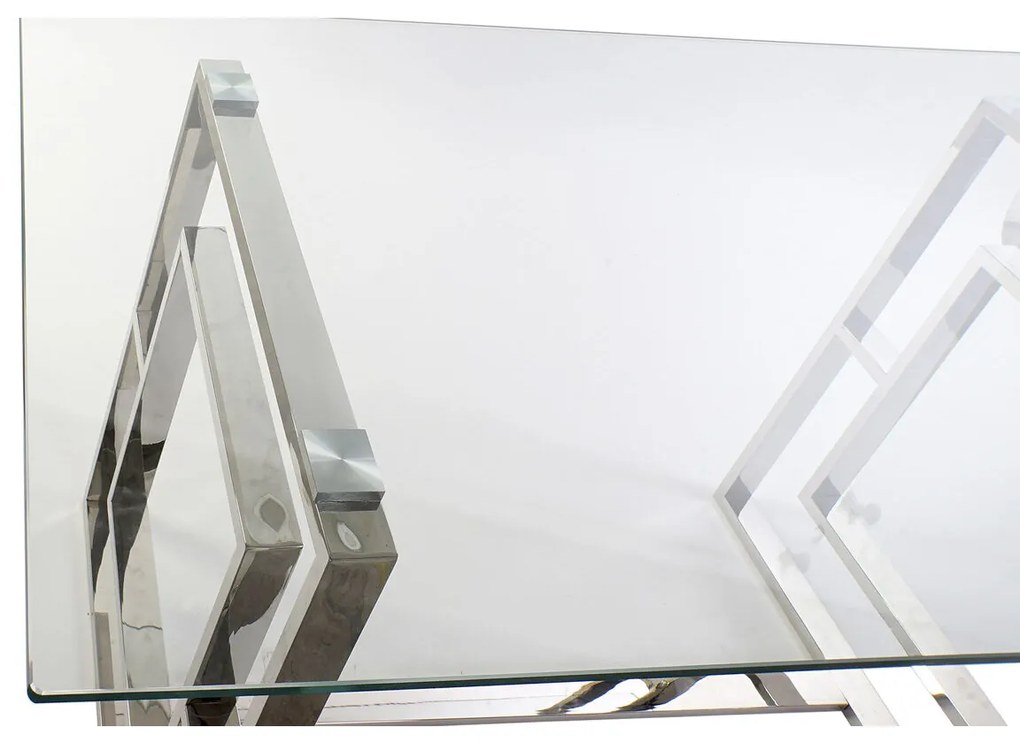 Τραπεζαρία DKD Home Decor Κρυστάλλινο Χάλυβας (180 x 90 x 75 cm)