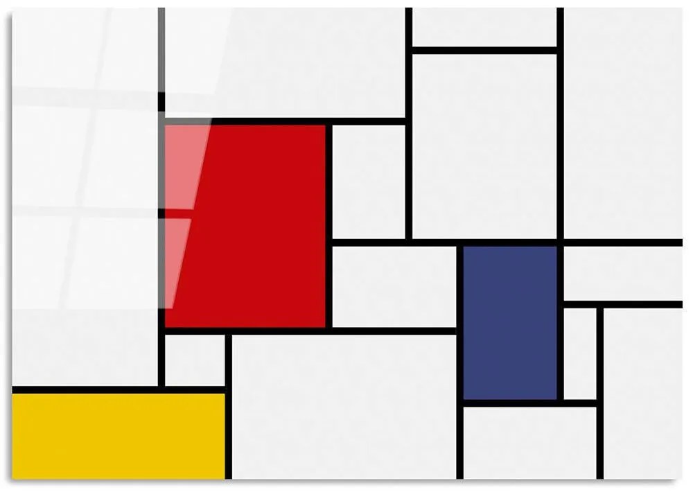 Πίνακας Γυάλινος 123BZM1244 100x70cm Multi Wallity Οριζόντιοι Glass