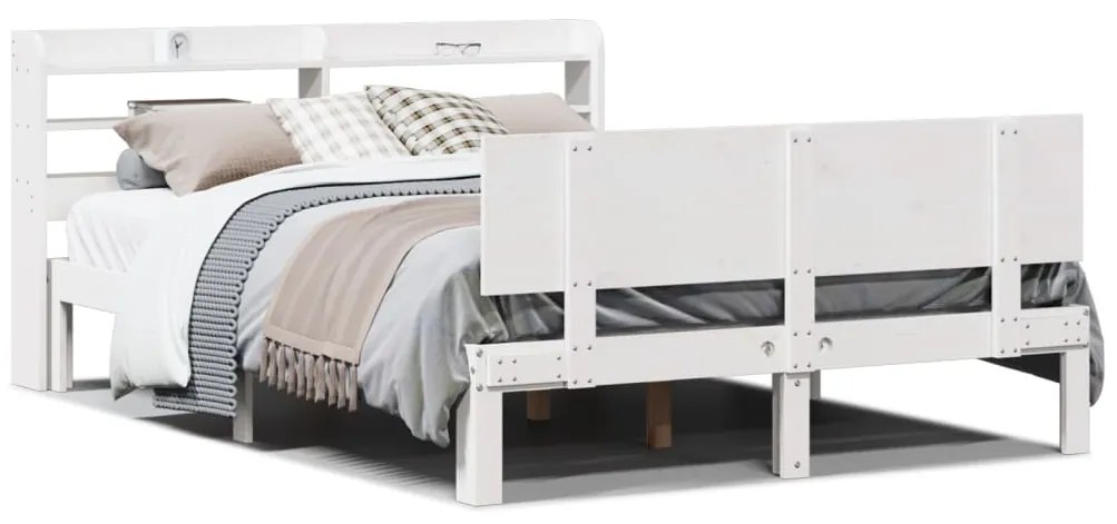 Σκελετός Κρεβατιού με Κεφαλάρι Χωρίς Στρώμα Λευκό 120x200 εκ.