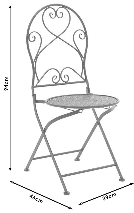 Τραπεζαρία Walen pakoworld σετ 3τεμ μέταλλο λευκό