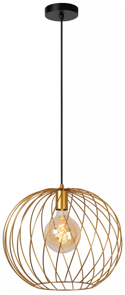 Φωτιστικό Κρεμαστό Lucide 21428-40-02 DANZA Χρυσό Χρώμα (Gold Coloured)|Μαύρο Ματ (Black Mat)