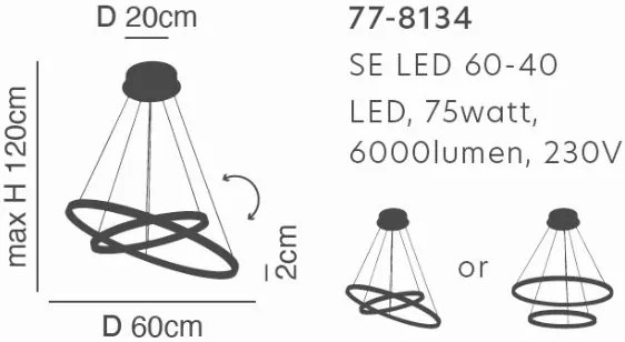 SE LED 60-40 MORELLI PENDANT WHITE MAT Γ5