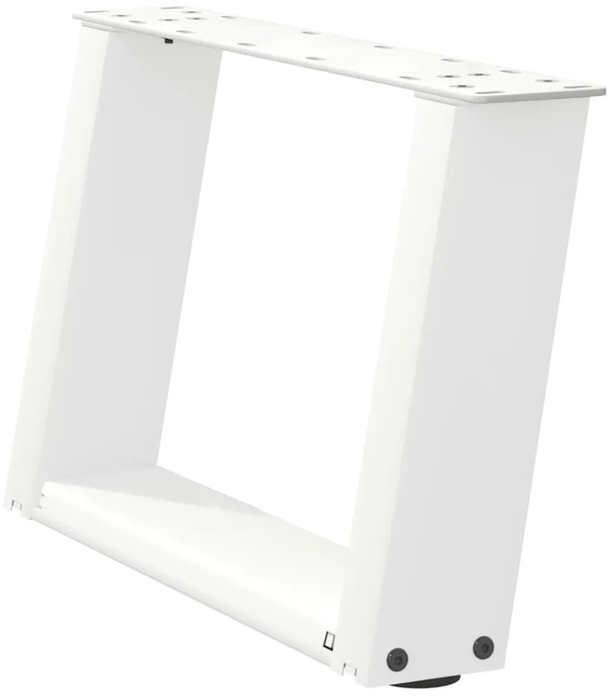 vidaXL Πόδια Τραπεζιού Σαλονιού σε Σχήμα U 2 τεμ. Λευκά 40x(30-31) εκ. Ατσάλι