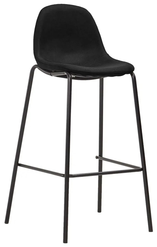Καρέκλες Μπαρ 4 τεμ. Μαύρες Υφασμάτινες - Μαύρο