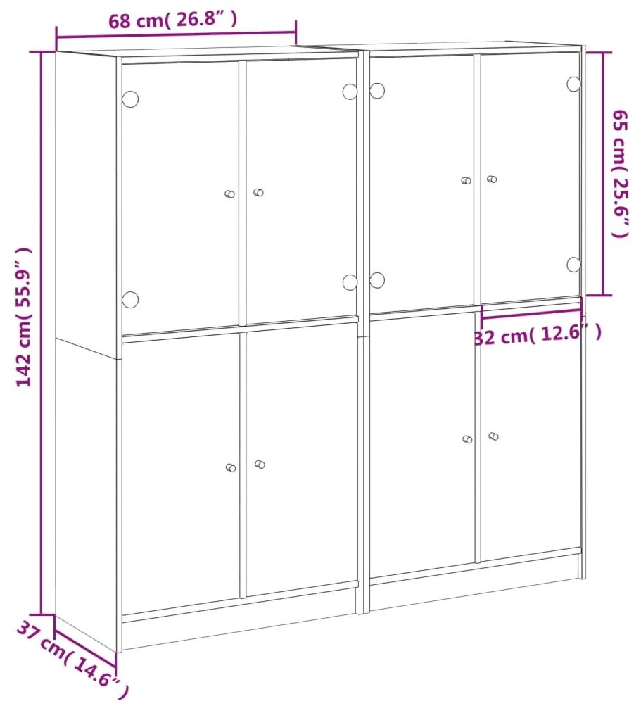 ΒΙΒΛΙΟΘΗΚΗ ΜΕ ΠΟΡΤΕΣ ΜΑΥΡΗ 136X37X142 ΕΚ. ΕΠΕΞ. ΞΥΛΟ 3206525