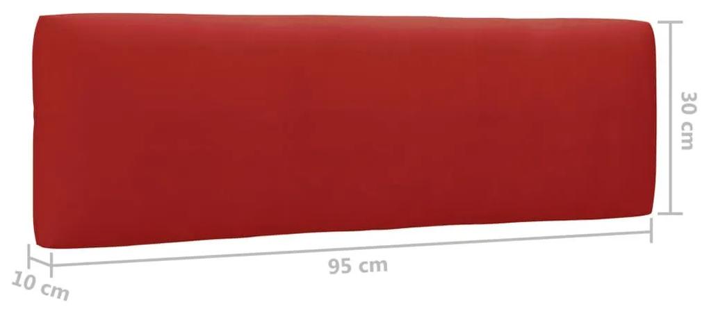 Σαλόνι από Παλέτες Σετ 6 τεμ. Εμποτ. Ξύλο Πεύκου με Μαξιλάρια - Κόκκινο