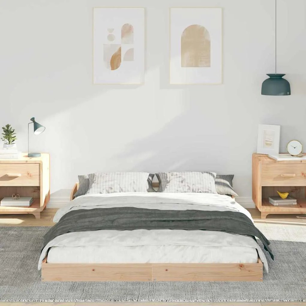vidaXL Σκελετός Κρεβατιού Καφέ 120 x 200 cm Μασίφ ξύλο πεύκου