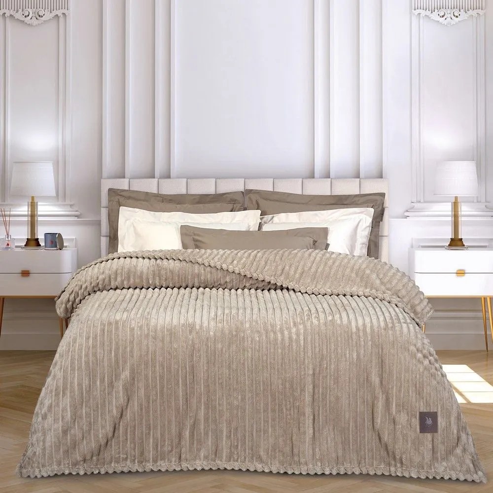 Κουβέρτα 3485 Fleece Beige Greenwich Polo Club Μονό 160x200cm Πολυέστερ