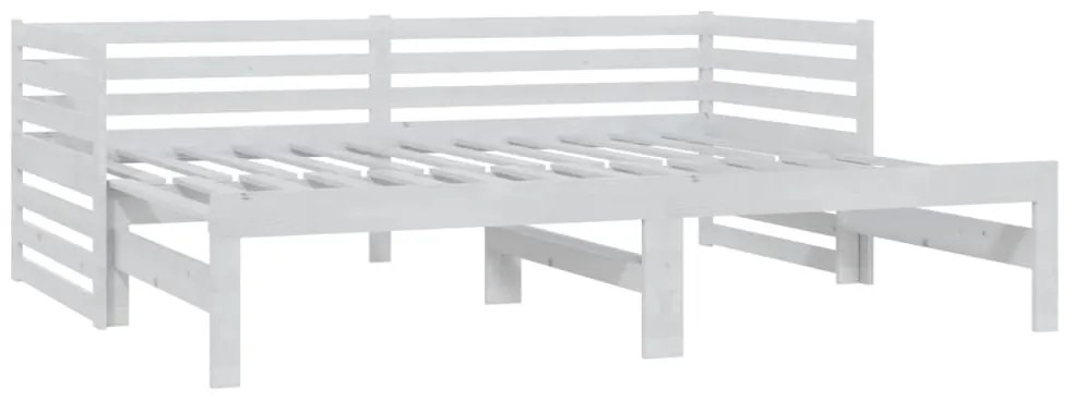 vidaXL Καναπές Κρεβάτι Λευκός 2 x (90 x 200) εκ. από Μασίφ Ξύλο Πεύκου