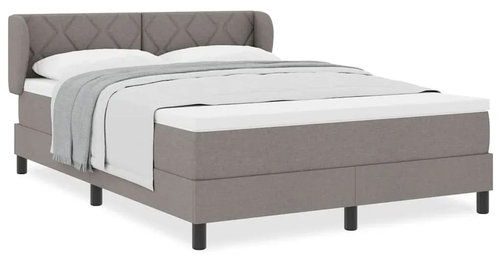 vidaXL Κρεβάτι box spring με στρώμα Taupe 140 x 200 cm ύφασμα