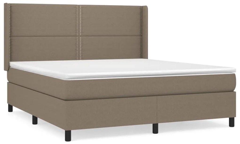 vidaXL Κρεβάτι Boxspring με Στρώμα Taupe 160x200 εκ. Υφασμάτινο