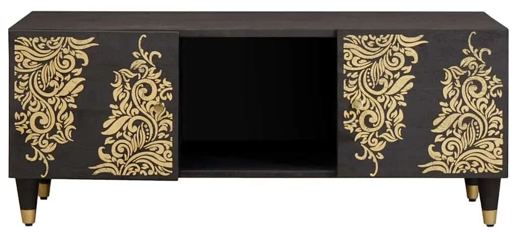 vidaXL Τραπεζάκι σαλονιού Μαύρο 100 x 54 x 40 εκ Στερεό ξύλο μάνγκο