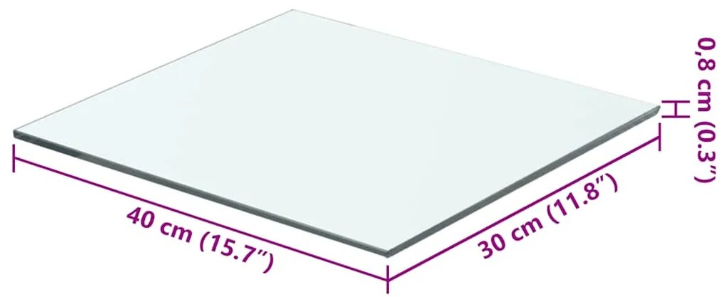 vidaXL Ράφι Πάνελ Διάφανο 40 x 30 εκ. Γυάλινο