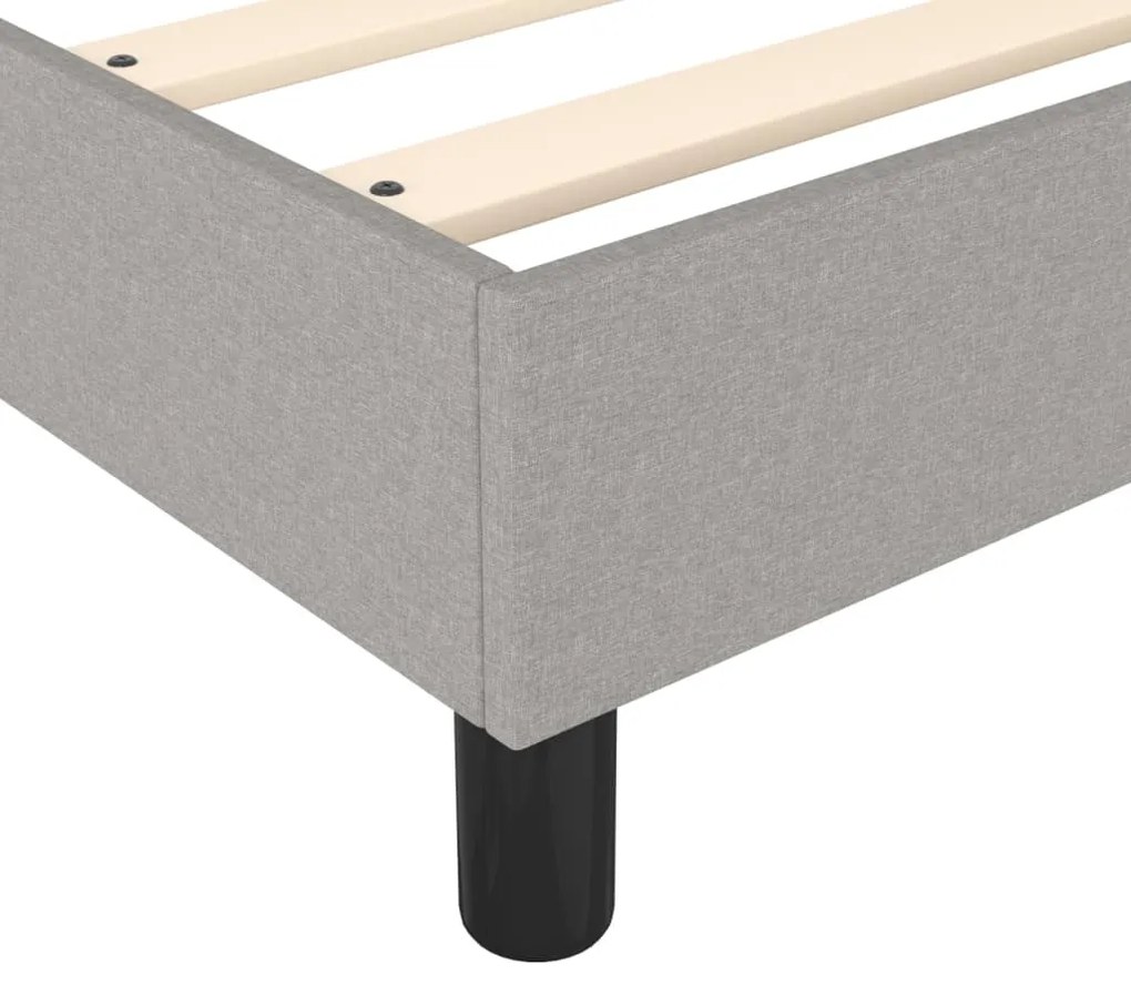 Κρεβάτι Boxspring με Στρώμα Ανοιχτό Γκρι 120x200 εκ. Υφασμάτινο - Γκρι