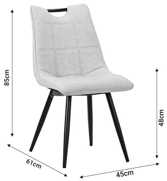 Καρέκλα Nely pu ανοιχτό μπεζ-πόδι μαύρο μέταλλο 45x61x85εκ 45x61x85 εκ.