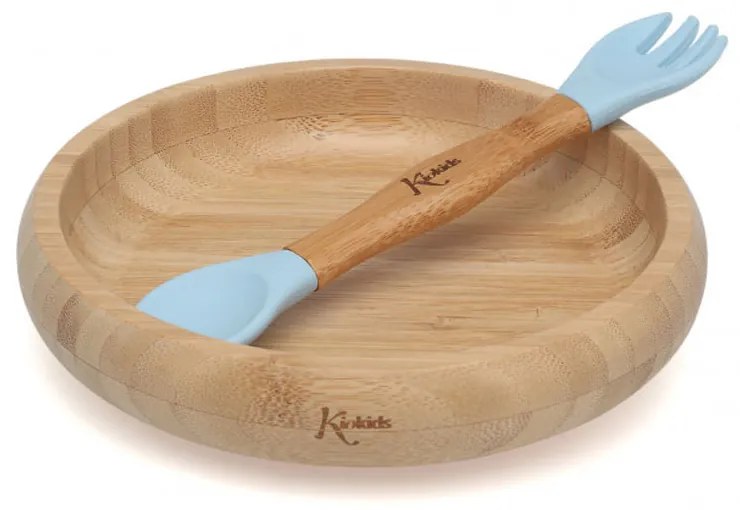 Παιδικό Σετ Φαγητού 2τμχ Kiokids Bamboo Σιέλ 3506