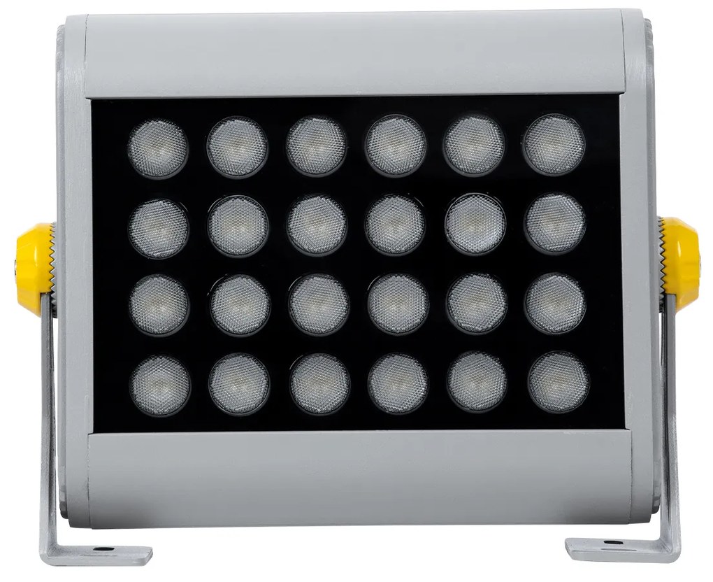 GloboStar FLOOD-HENA 90638 Προβολέας Wall Washer για Φωτισμό Κτιρίων LED 24W 2160lm 30° AC 220-240V Αδιάβροχο IP65 Μ22.5 x Π6 x Υ16.5cm Θερμό Λευκό 3000K - Ασημί - 3 Years Warranty