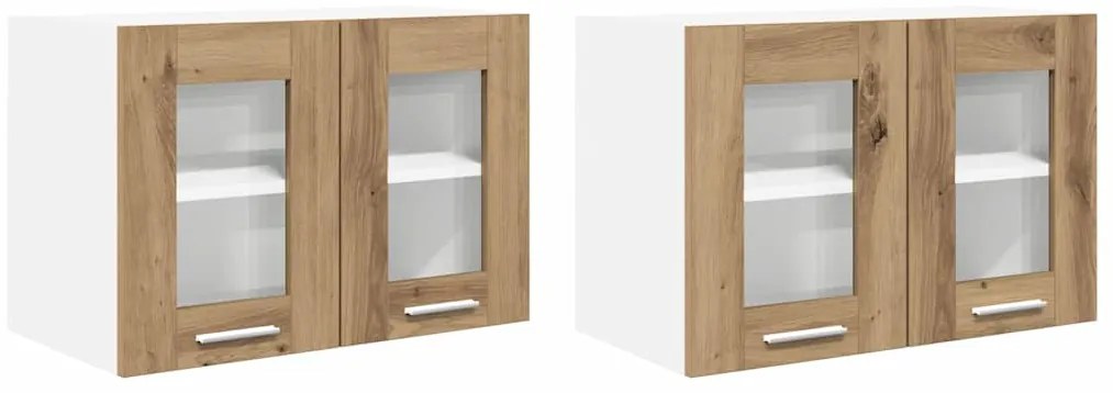 vidaXL Κρεμαστό ντουλάπι Riga 2 pcs Artisan Oak 60 x 31 x 40 εκ