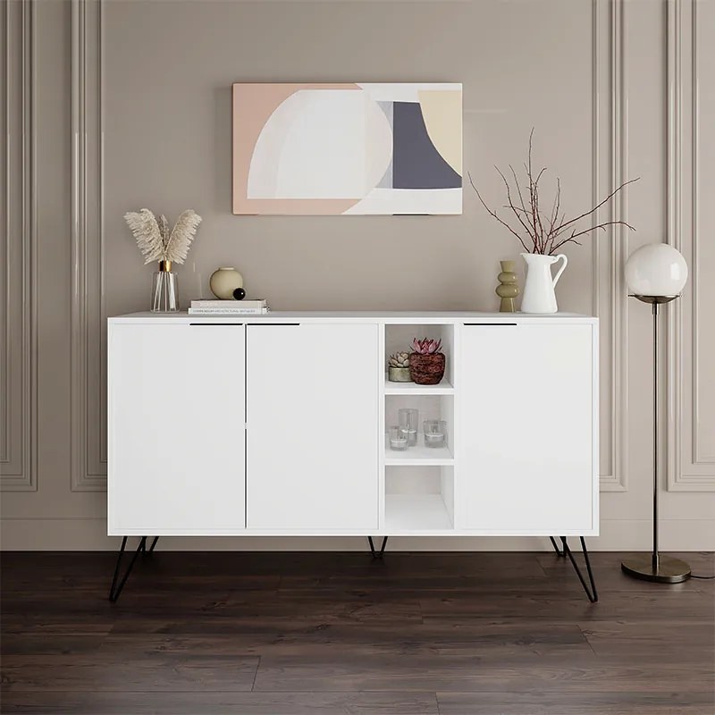 ΜΠΟΥΦΕΣ CLARA MEGAPAP ΧΡΩΜΑ ΛΕΥΚΟ 142X35,6X83ΕΚ.