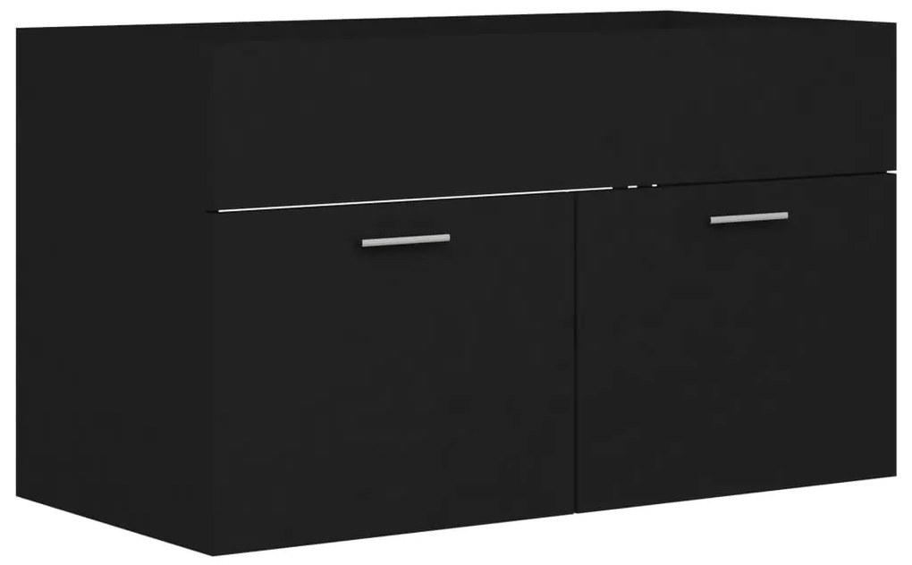 vidaXL Ντουλάπι Νιπτήρα Μαύρο 80 x 38,5 x 46 εκ. από Επεξ. Ξύλο
