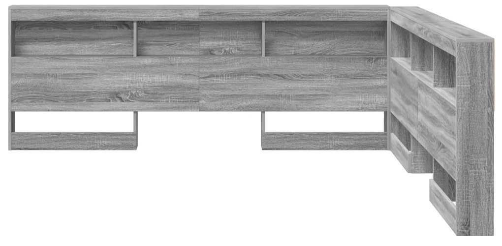 vidaXL Κεφαλάρι Αποθήκης με ράφι Γκρι sonoma 180 cm Επεξεργασμένο ξύλο