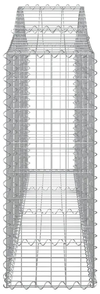 Συρματοκιβώτια Τοξωτά 15 τεμ. 200x30x80/100 εκ. Γαλβαν. Ατσάλι - Ασήμι