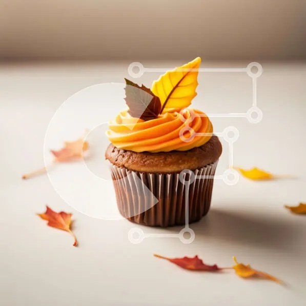 Intra Συλλεκτικό Ξύλινο Παζλ Plywood  4mm - Λαχταριστό Cupcake με φθινοπωρινή διακόσμηση Σε Ξύλινο Κουτί - Διαστάσεις: 10x10 cm – 25 κομμάτια