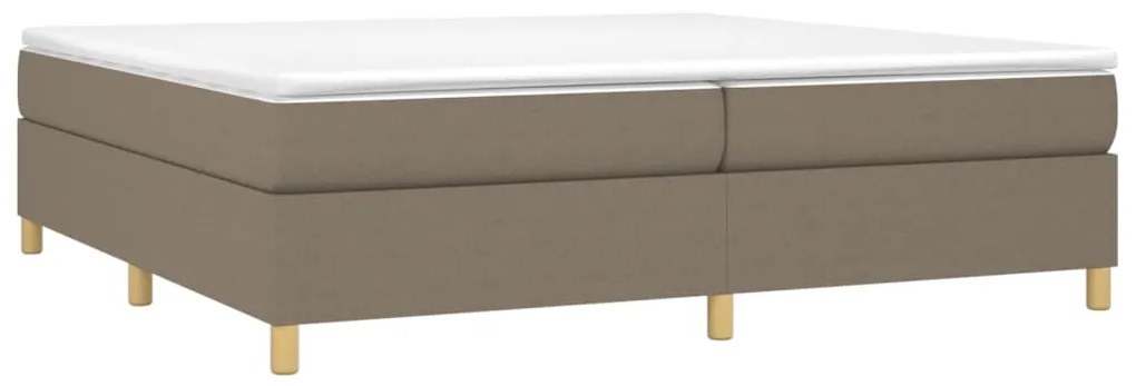 vidaXL Κρεβάτι Boxspring με Στρώμα Taupe 200x200 εκ. Υφασμάτινο