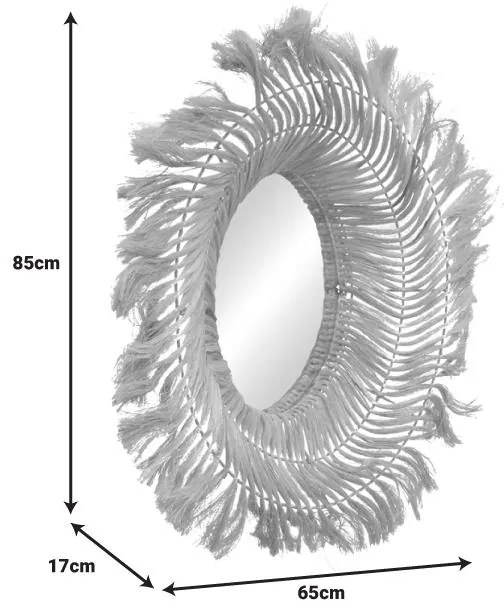 Καθρέπτης Tolle Inart abaca σε φυσικό χρώμα 65x85x17εκ 85x85x17 εκ.