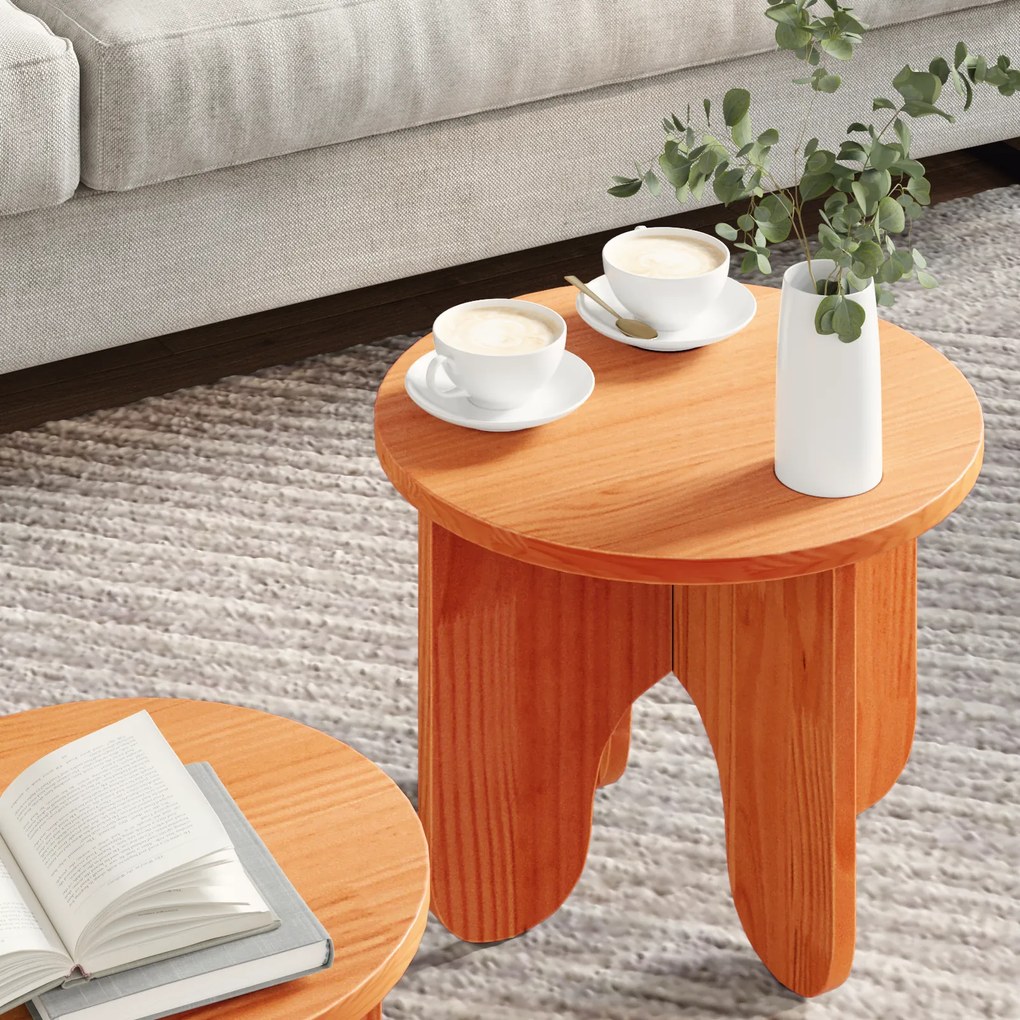 vidaXL Σετ Τραπεζιού Για Καφέ 2 pcs Καφέ κεριού 39.5 x 39.5 x 30 εκ.