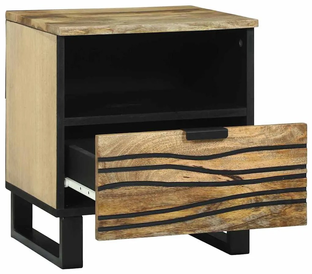 vidaXL Κομοδίνο 2 pcs Καφέ 40 x 33 x 46 εκ. Μασίφ ξύλο μάνγκο