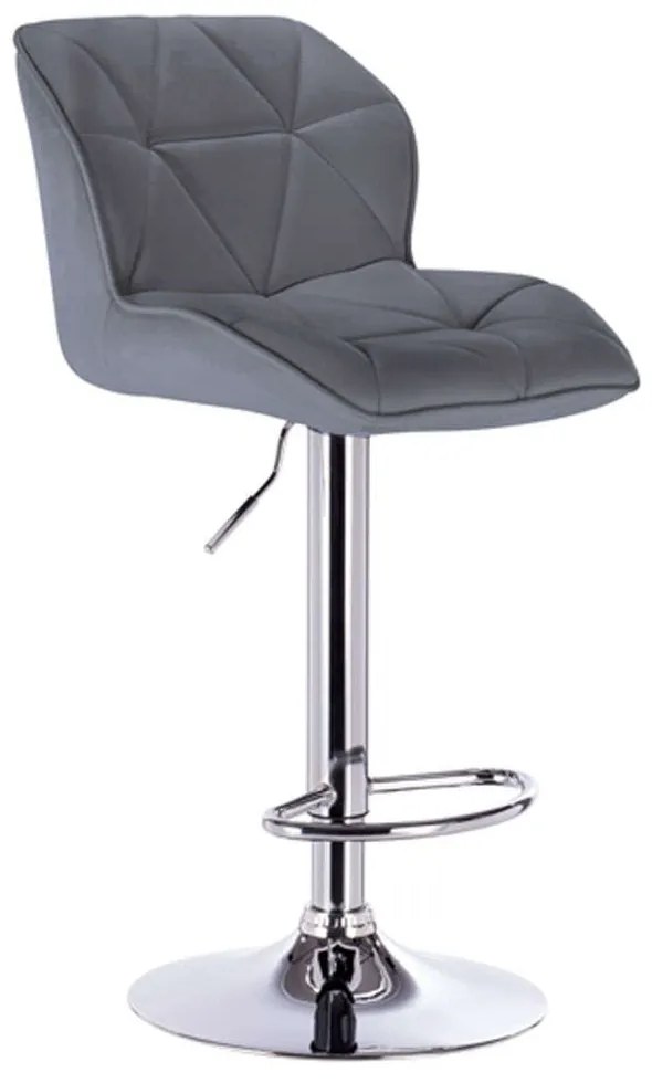 Σκαμπό Μπαρ Bar 86 Margo (Σετ 2Τμχ) 43.0203.S 42x49x109cm Grey Μέταλλο,Τεχνόδερμα