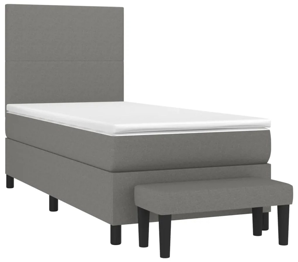 ΚΡΕΒΑΤΙ BOXSPRING ΜΕ ΣΤΡΩΜΑ ΣΚΟΥΡΟ ΓΚΡΙ 80X200 ΕΚ. ΥΦΑΣΜΑΤΙΝΟ 3136390