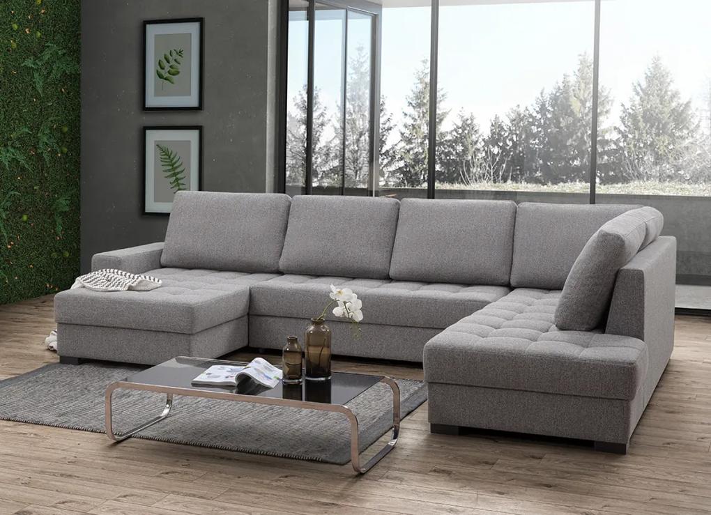 Γωνιακός καναπές σε σχήμα &quot;Π&quot; Valior με κρεβάτι και αποθηκευτικό χώρο Γκρι 228x116x73cm - Δεξιά Γωνία - VAL-AL4624