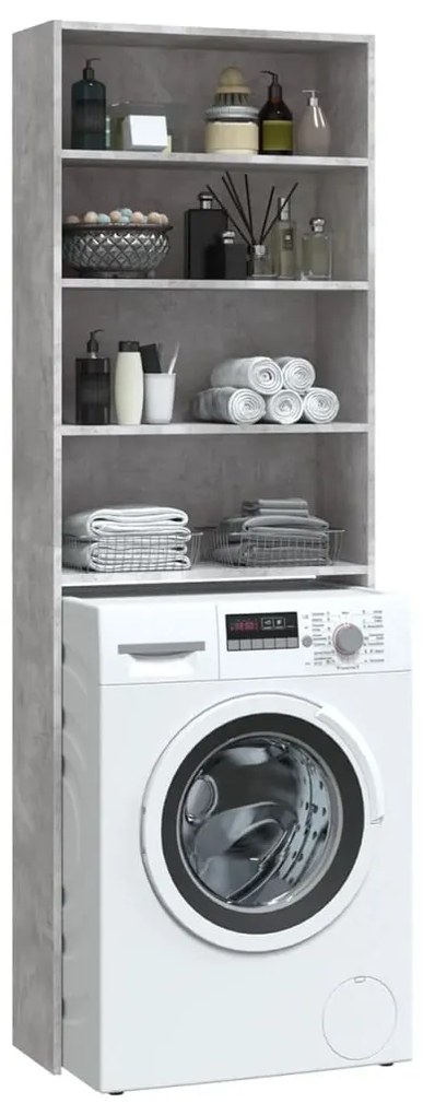 vidaXL Ντουλάπι Πλυντηρίου Γκρι Σκυροδέματος 64 x 24 x 190 εκ.
