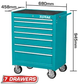 TOTAL THRC02071P Τροχήλατος Μεταλλικός Εργαλειοφόρος με 7 Συρτάρια Π68xΒ45.8xΥ94.5εκ.