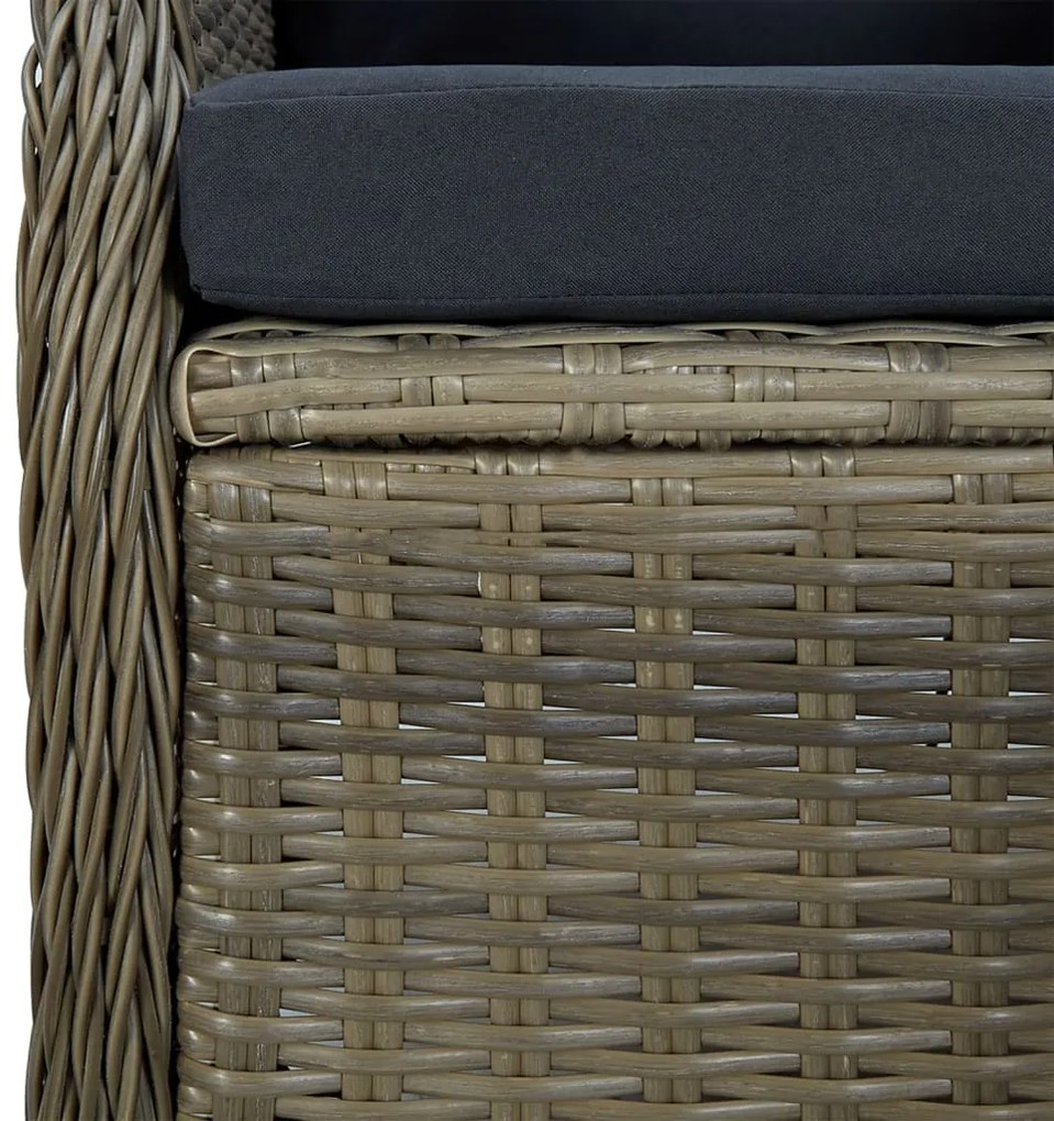 vidaXL Σετ Τραπεζαρίας Κήπου 5 Τεμαχίων Καφέ από Συνθετικό Ρατάν