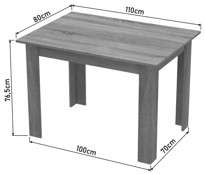 Τραπέζι Manka μελαμίνη σε καρυδί απόχρωση 110x80x77εκ 110x80x77 εκ.