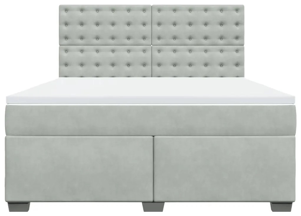 ΚΡΕΒΑΤΙ BOXSPRING ΜΕ ΣΤΡΩΜΑ ΑΝΟΙΧΤΟ ΓΚΡΙ 180X200 ΕΚ. ΒΕΛΟΥΔΙΝΟ 3290990