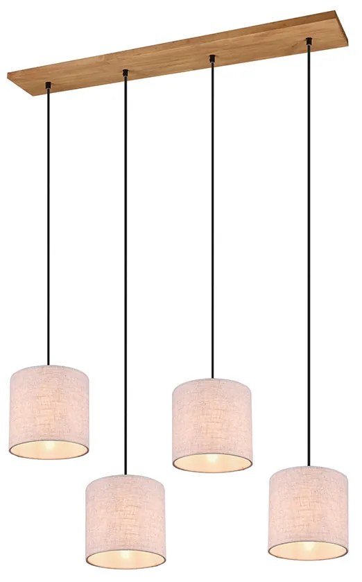 Φωτιστικό Κρεμαστό Ράγα Retro Trio Lighting Elmau 302100430 Ξύλο