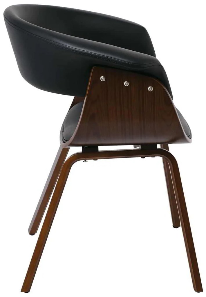 Πολυθρόνα HERMAN Καρυδί/Pu Μαύρο 68x56x77cm