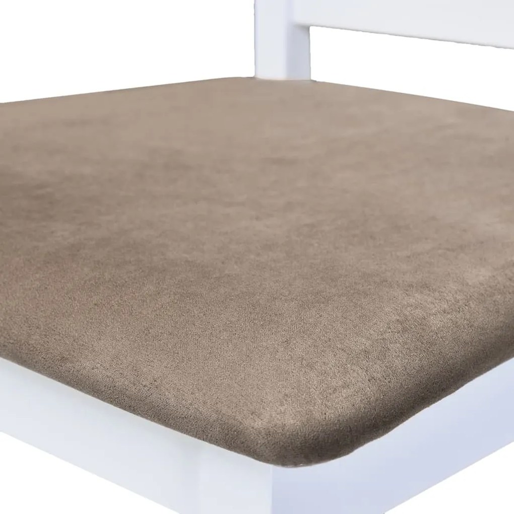 vidaXL Καρέκλες Μπαρ 2 τεμ. Λευκές Υφασμάτινες