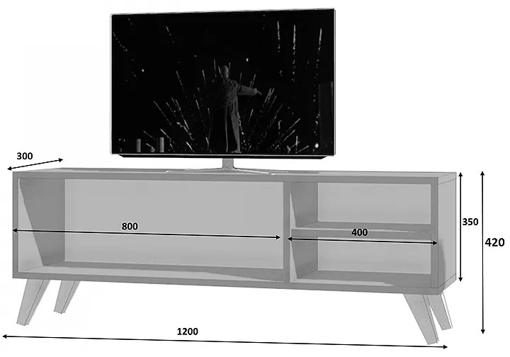 ΕΠΙΠΛΟ ΤΗΛΕΟΡΑΣΗΣ SPACE MEGAPAP ΧΡΩΜΑ ΛΕΥΚΟ 120X35X42ΕΚ.