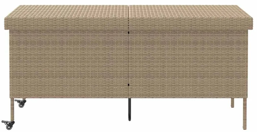 vidaXL Κουτί Αποθήκευσης Κήπου με Ρόδες 160x55x75 εκ. Συνθετικό Ρατάν