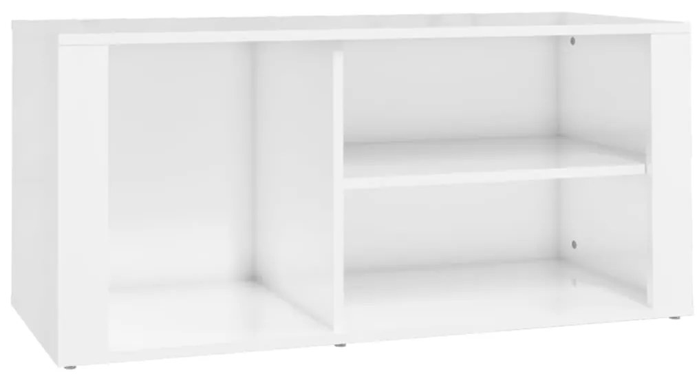 vidaXL Παπουτσοθήκη Γυαλιστερό Λευκό 100x35x45 εκ. Επεξεργασμένο Ξύλο