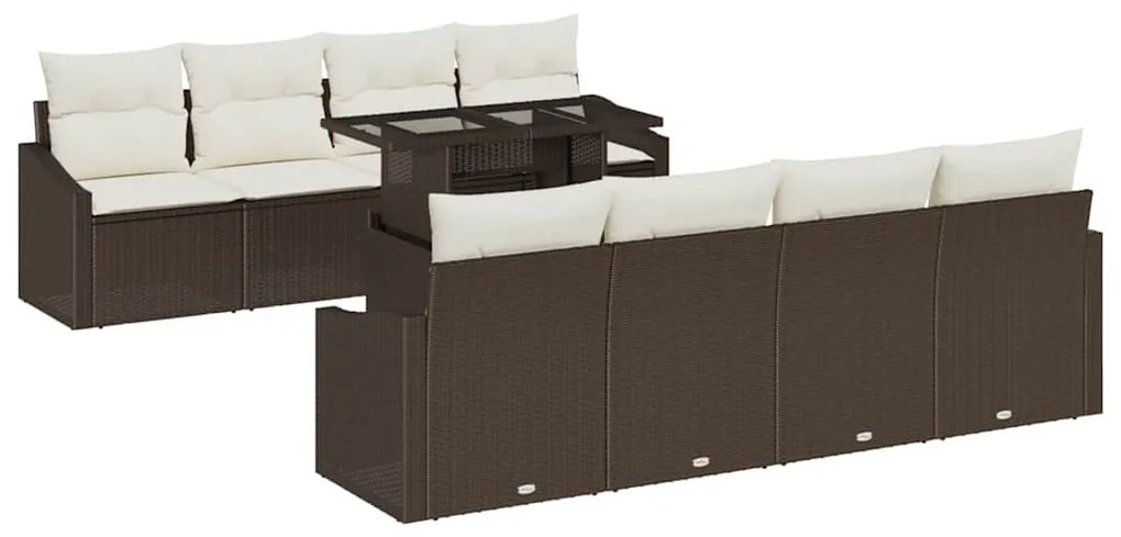 vidaXL Σετ Καναπέ Κήπου 7 pcs Καφέ και κρεμ 100 x 55 x 73 εκ